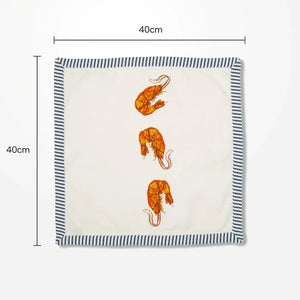 4 Cotton shrimp napkins