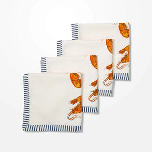 4 Cotton shrimp napkins