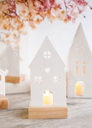 Porcelain Tealight House Heart