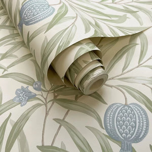 Pomegranate Wallpaper Blue/Green (sold per metre)