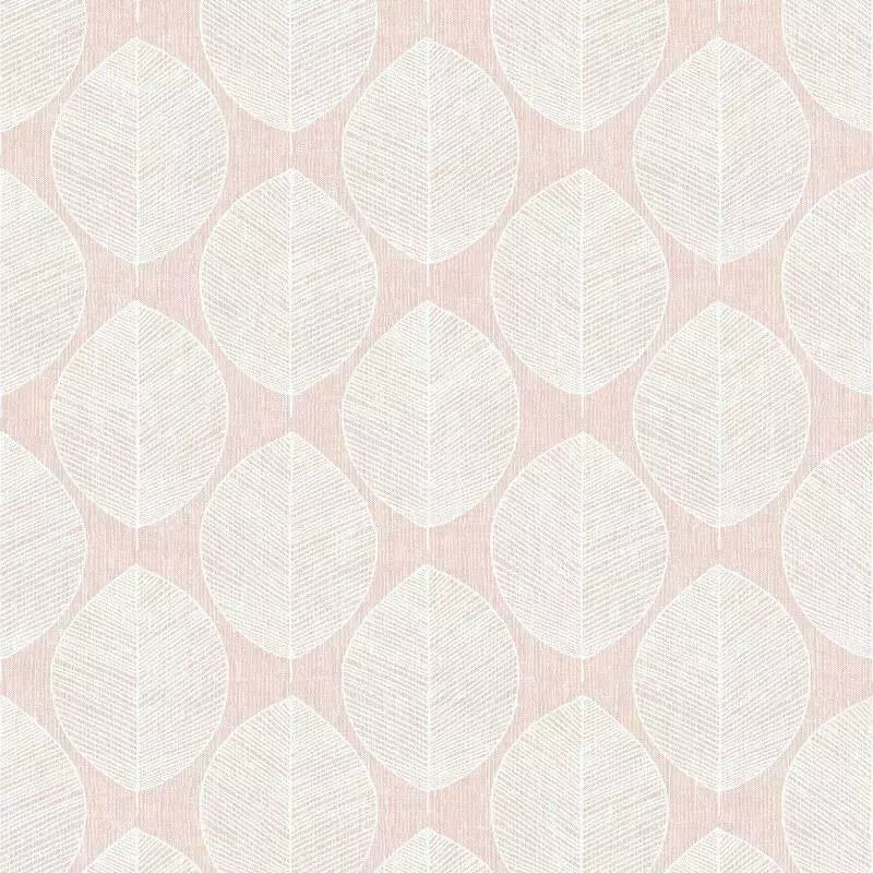 Scandi Leaf Pink Wallpaper (sold per metre)