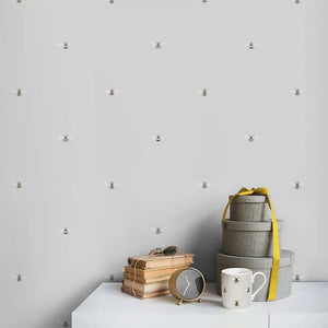 Sophie Allport Bees wallpaper - Grey (sold by the metre)