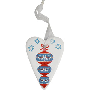 Christmas - Ceramic heart baubles **NOW HALF PRICE**