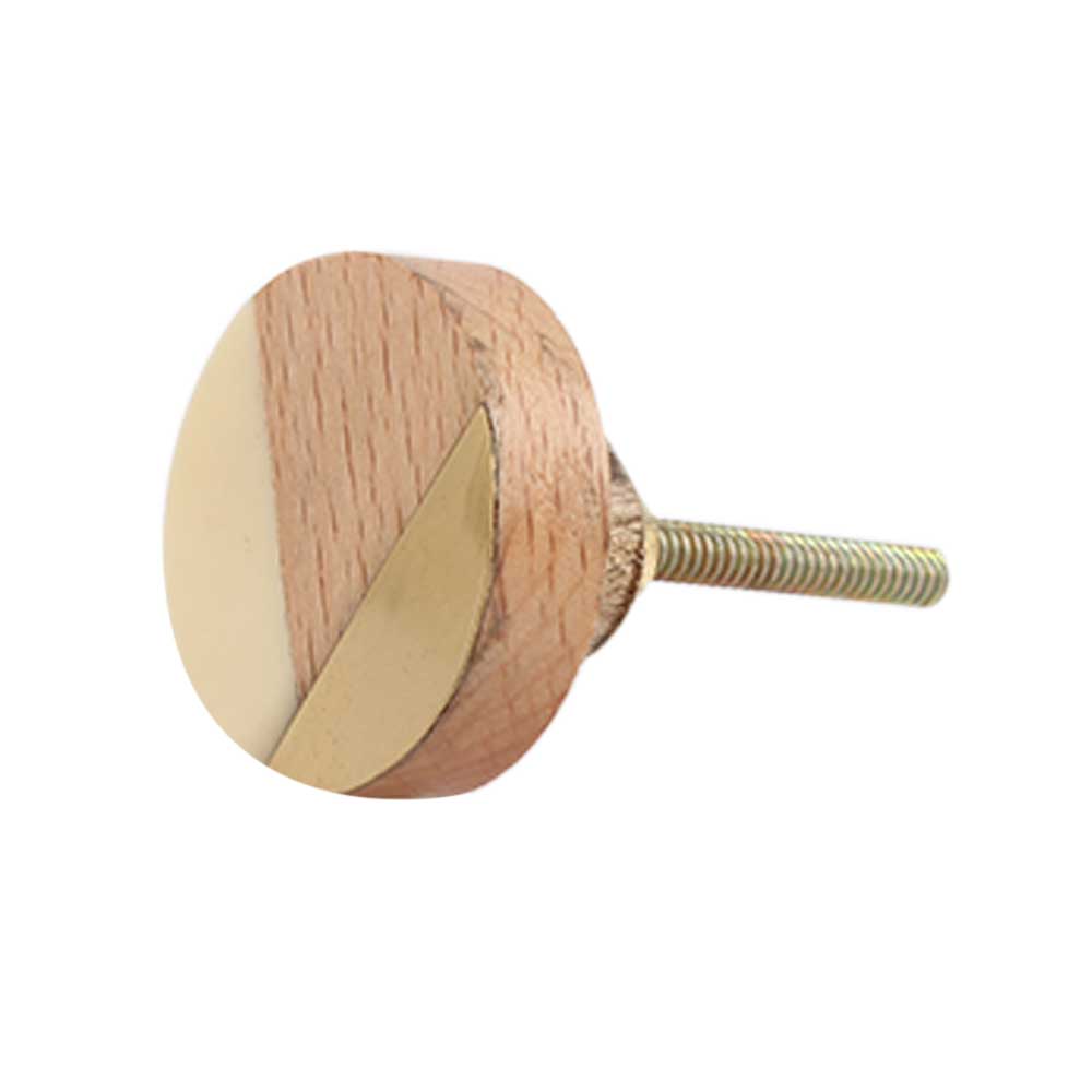 Wood and resin round knob