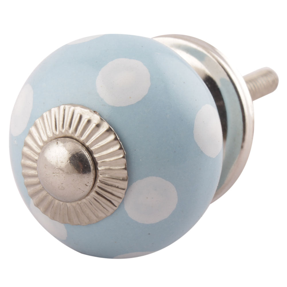 Blue & White spot Ceramic knob