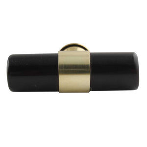 Black resin tube and brass knob
