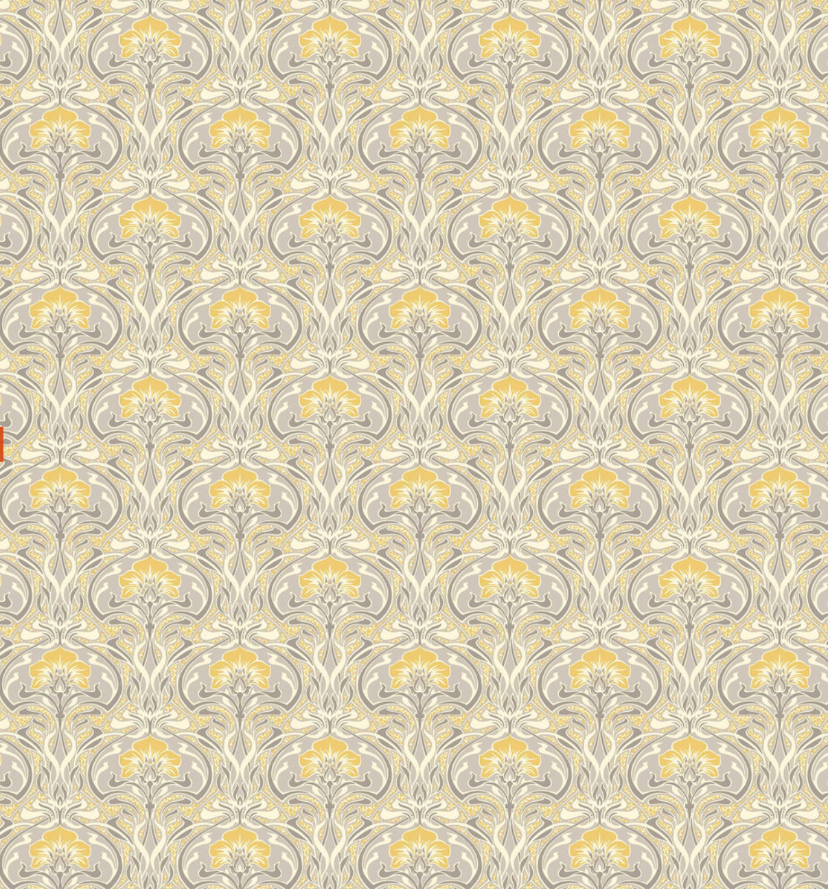 Floral Nouveau Wallpaper (mustard) - per metre