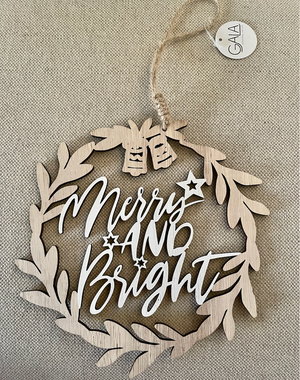 Merry and Bright timber wreath **NOW HALF PRICE**