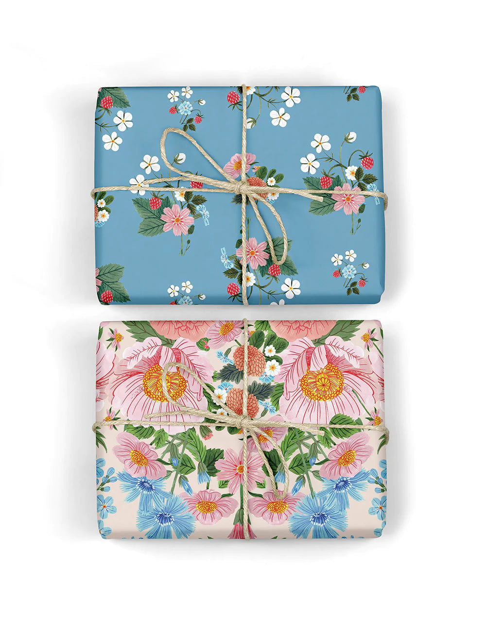 Folk Garden Party / Strawberries Double Sided Gift Wrap