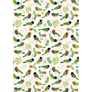 Earth Greetings Flat Wrapping Paper - Desert Finches