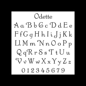 Barleycorn Stencil - Odette alphabet and numbers