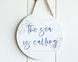 Ceramic Hanging Wall Plaque - The Sea is Calling
