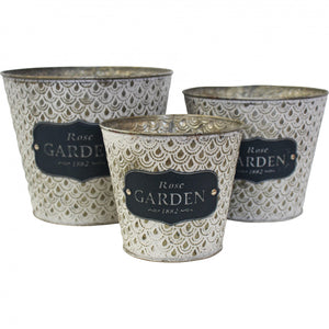 ON SALE (was 38.95) Set of 3 Vintage French style planters